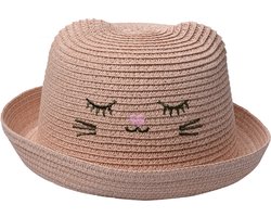 Clayre & Eef Hoed Kind Roze Papierstro Kat