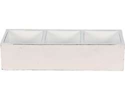 Clayre & Eef Houten kistje 33x12x7 cm Wit Hout Rechthoek Opbergkistje