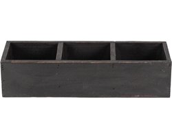 Clayre & Eef Houten kistje 33x12x7 cm Zwart Hout Rechthoek Opbergkistje