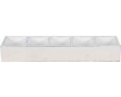 Clayre & Eef Houten kistje 54x12x7 cm Wit Hout Rechthoek Opbergkistje