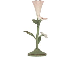 Clayre & Eef Kandelaar 12x12x26 cm Groen Metaal