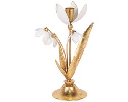 Clayre & Eef Kandelaar 14x10x25 cm Goudkleurig Metaal