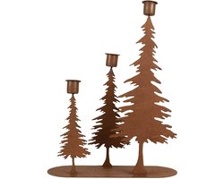 Clayre & Eef Kandelaar 14x14x26 cm Bruin Metaal