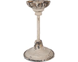 Clayre & Eef Kandelaar 16 cm Beige Ijzer Kaarsenstandaard