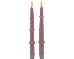 Clayre & Eef Kandelaar 2xAAA Roze Kunststof