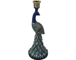Clayre & Eef Kandelaar Blauw Kunststof