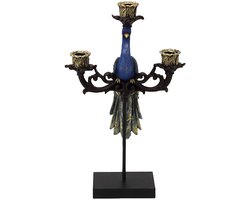 Clayre & Eef Kandelaar Blauw Kunststof