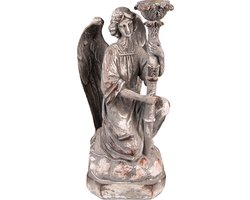Clayre & Eef Kandelaar Engel 29 cm Grijs Kunststof