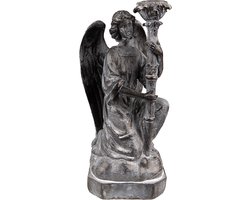 Clayre & Eef Kandelaar Engel 29 cm Grijs Kunststof