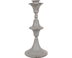 Clayre & Eef Kandelaar Grijs Metaal