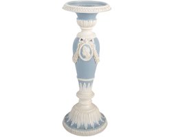 Clayre & Eef Kandelaar Ø 10x27 cm Blauw Kunststof