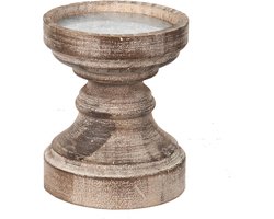 Clayre & Eef Kandelaar Ø 14x16 cm Bruin Hout