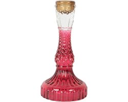 Clayre & Eef Kandelaar Ø 9x17 cm Roze Glas