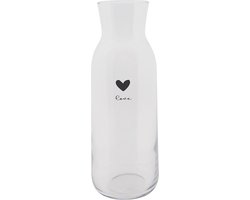Clayre & Eef Karaf 1000 ml Glas Hart Love Waterkan