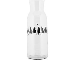 Clayre & Eef Karaf 1000 ml Transparant Glas Katten
