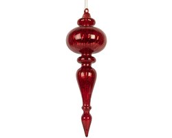 Clayre & Eef Kerstbal Overig Ø 9x28 cm Rood Glas Kerstballen
