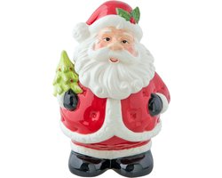 Clayre & Eef Kerstdecoratie 15*14*22 cm / 1000 ml Meerkleurig Keramiek Decoratief Figuur Decoratieve Accessoires Woonaccessoires