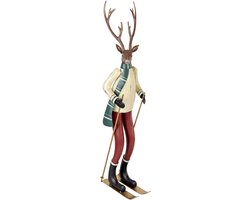 Clayre & Eef Kerstdecoratie Beeld Hert 19x15x65 cm Bruin Metaal