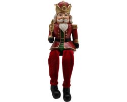 Clayre & Eef Kerstdecoratie Beeld Notenkraker 7*6*11 cm Rood Polyresin Decoratief Figuur Decoratieve Accessoires Woonaccessoires