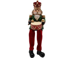 Clayre & Eef Kerstdecoratie Beeld Notenkraker 8*7*11 cm Rood Polyresin Decoratief Figuur Decoratieve Accessoires Woonaccessoires