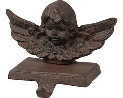 Clayre & Eef Kerstdecoratie Engel 17*9*13 cm Bruin Ijzer Decoratief Figuur Decoratieve Accessoires Woonaccessoires