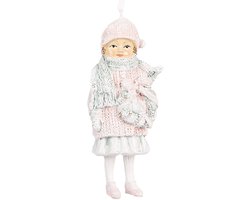 Clayre & Eef Kersthanger Kind 11 cm Rood Zwart Kunststof