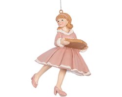 Clayre & Eef Kersthanger Meisje 11 cm Roze Kunststof