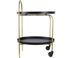 Clayre & Eef Keukentrolley op Wieltjes 48x38x67 cm Goudkleurig Ijzer Bijzettafel