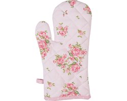 Clayre & Eef Kind Ovenwant 12x21 cm Roze Katoen Rozen
