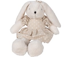 Clayre & Eef Knuffel Konijn 16x26x21 cm Beige Pluche