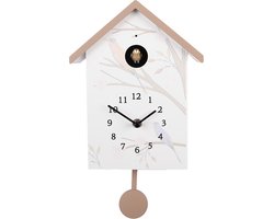 Clayre & Eef Koekoeksklok 20x10x26 cm Wit Kunststof
