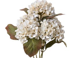 Clayre & Eef Kunstbloem Hortensia 44 cm Wit Kunststof Kunstplant