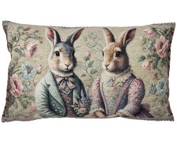 Clayre & Eef Kussenhoes 35x50 cm Groen Polyester