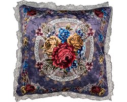 Clayre & Eef Kussenhoes 55x55 cm Paars Synthetisch