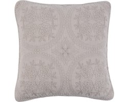 Clayre & Eef Kussenhoes Stonewashed Q181.030N 50*50 cm - Natuur 100% Katoen Sierkussenhoes Kussen hoes