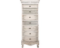 Clayre & Eef Ladekast 56x43x145 cm Wit Grijs Hout