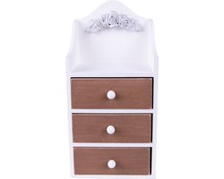 Clayre & Eef Ladekastje 13x9x27 cm Wit Bruin MDF