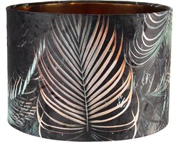 Clayre & Eef Lampenkap Hanglamp Ø 34x24 cm Zwart Groen Textiel