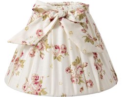 Clayre & Eef Lampenkap Ø 22x14 cm Beige Metaal Bloemen