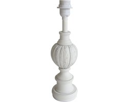 Clayre & Eef Lampenvoet Ø 11x40 cm Wit Hout Rond Lampvoet