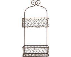 Clayre & Eef Mandenrek 20x12x45 cm Bruin Metaal