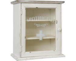 Clayre & Eef Medicijnkastje 32x18x36 cm Wit Hout