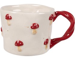 Clayre & Eef Mok 200 ml Beige Keramiek Paddenstoelen