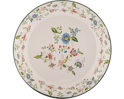 Clayre & Eef Onderbord Ø 30x3 cm Beige Metaal Bloemen