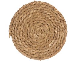 Clayre & Eef Onderzetters Pannen Ø 18x1 cm Bruin Zeegras Rond Pannenonderzetter
