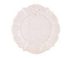 Clayre & Eef Ontbijtbord Ø 21 cm Wit Keramiek