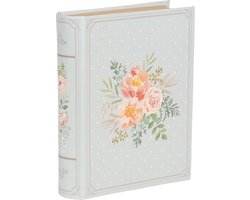 Clayre & Eef Opbergdoos Boeken 17x14x5 cm Blauw Roze Karton Bloemen