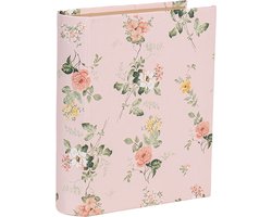 Clayre & Eef Opbergdoos Boeken 17x14x5 cm Roze Karton Bloemen