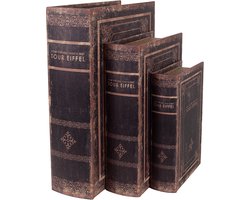 Clayre & Eef Opbergdoos Set van 3 Boeken 27/22/17 cm Bruin Hout