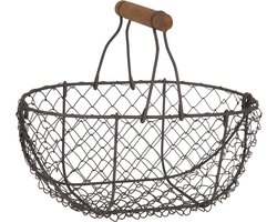 Clayre & Eef Opbergmand 24x16x11/23 cm Bruin IJzer